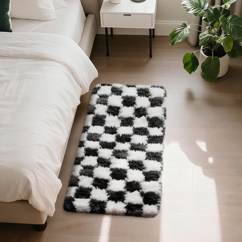Black and white 2x4 area - white, rugs